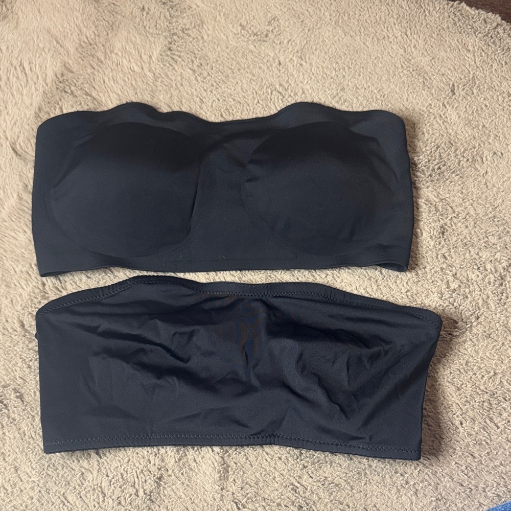 Black Strapless Bandeau Top